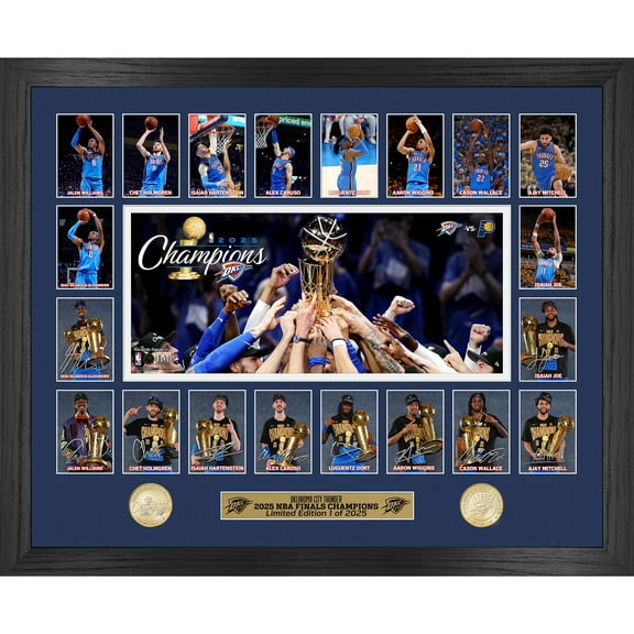 Highland Mint Oklahoma City Thunder 2025 NBA Finals Champions 18" x 22" Memorable Moments Bronze Coin Photo Mint