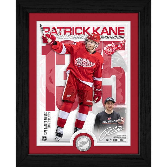 Highland Mint Patrick Kane Detroit Red Wings Limited Edition 1375 Points Silver Coin Artist Proof Photo Mint