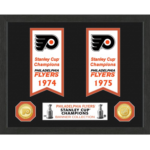 Highland Mint Philadelphia Flyers Two-Time Stanley Cup Champions 12'' x 15'' Framed Banner Collection