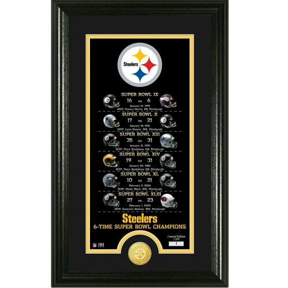 Highland Mint Pittsburgh Steelers Legacy 14" x 21" Photomint