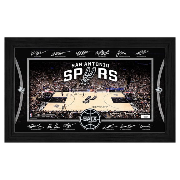 Highland Mint San Antonio Spurs 2025 Signature Court Framed Picture