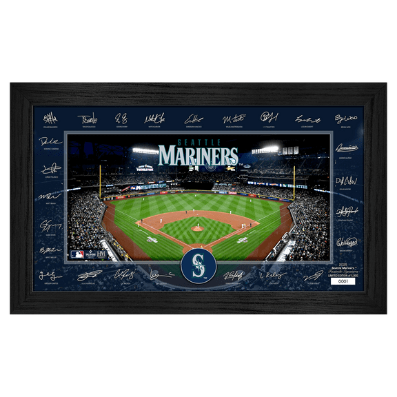 Highland Mint Seattle Mariners Framed 12" x 20" 2025 Signature Field Photograph - Facsimile Signatures - Limited Edition