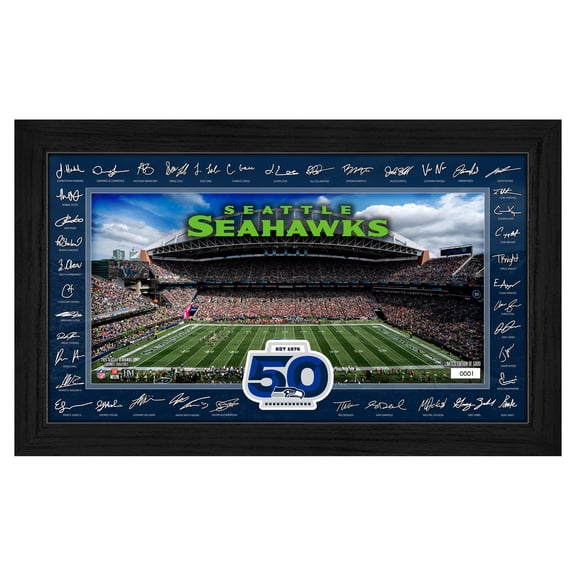 Highland Mint Seattle Seahawks 12" x 20" 2025 Signature Gridiron Panoramic Framed Photo