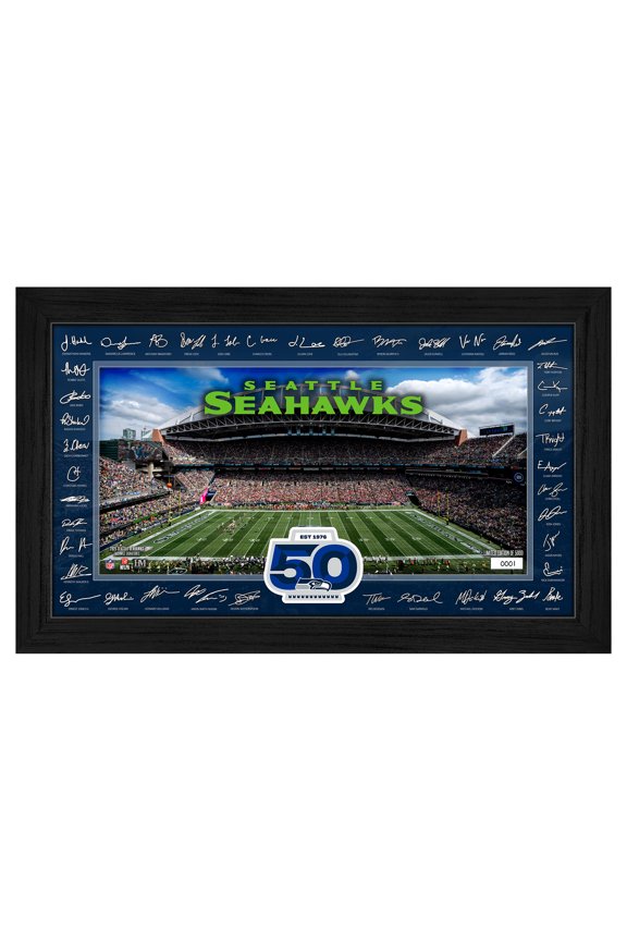 Seattle Seahawks 12" x 20" 2025 Signature Gridiron Panoramic Framed Photo