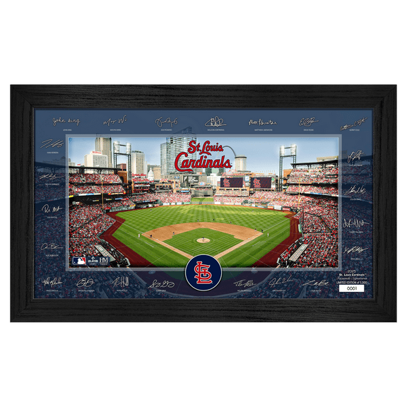 Highland Mint St. Louis Cardinals Framed 12" x 20" 2025 Signature Field Photograph - Facsimile Signatures - Limited