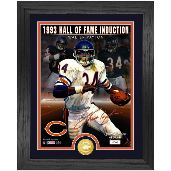 Highland Mint Walter Payton Chicago Bears 13'' x 16'' Hall of Fame Induction Replica Signature Photo Mint