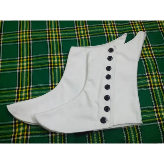 Highland Pipers Drummer Scottish Band Spats, 8-Button Traditional Gaiters for Formal Piper Band Dress, Durable and Stylish Design