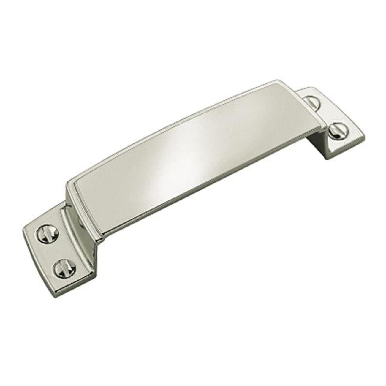 Polished Nickel 3-1/2" Cabinet Cup Pull with Mounting Hardware