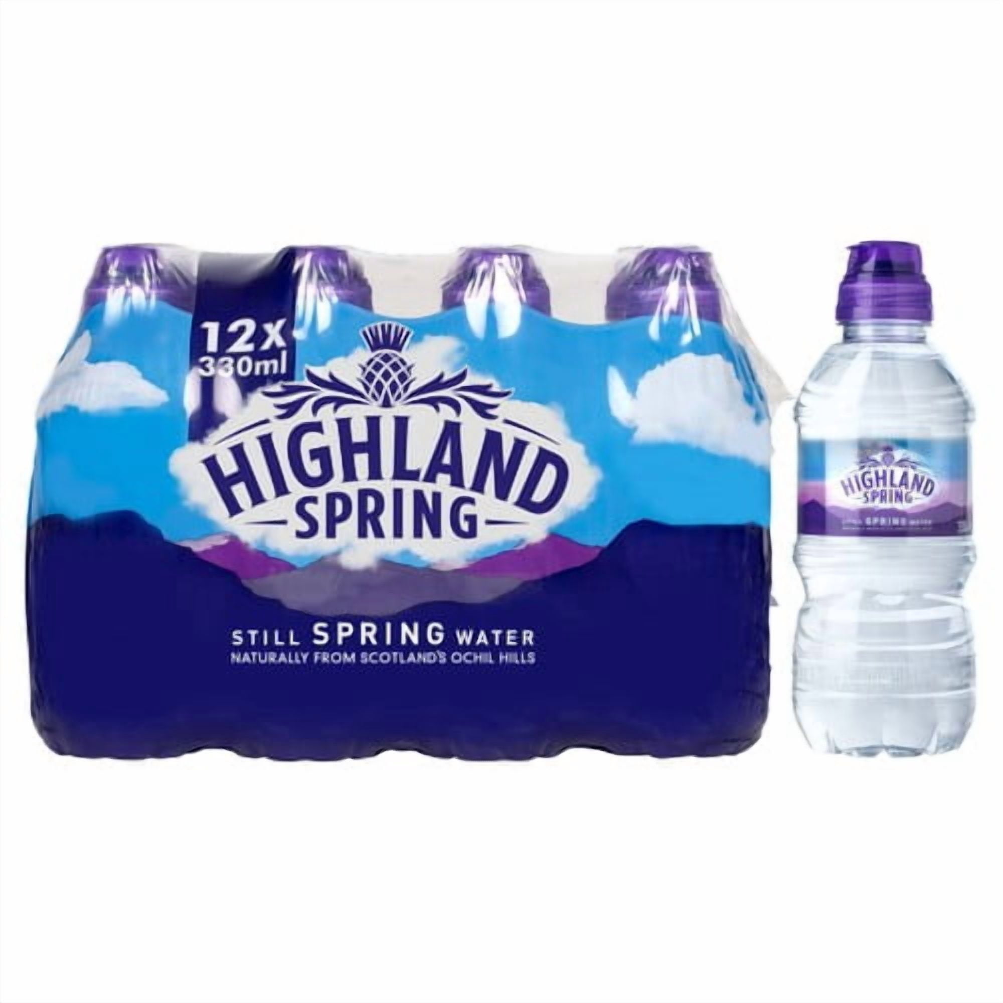 Highland Spring Sportscap Still Water Kids 12 x 330ml, British Import (Pack of 2)