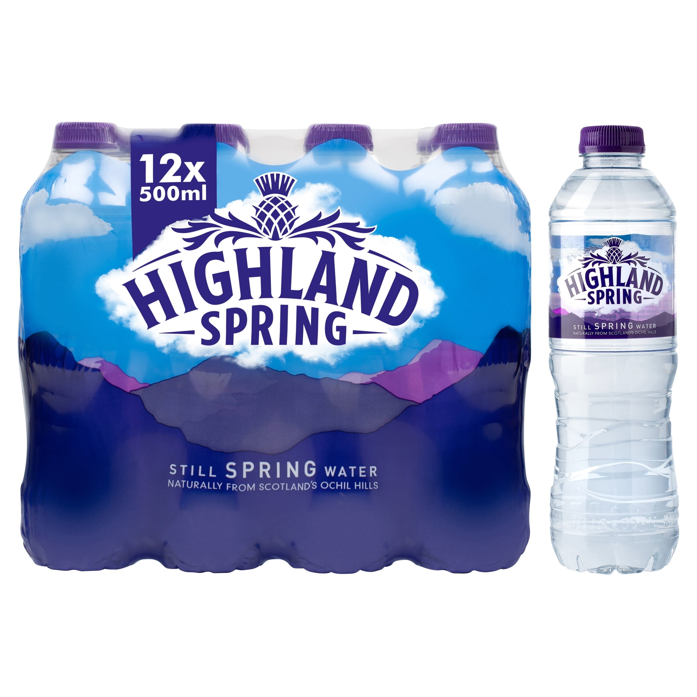 Highland Spring Still Bottled Water 12 X 500Ml, Imported from Britain