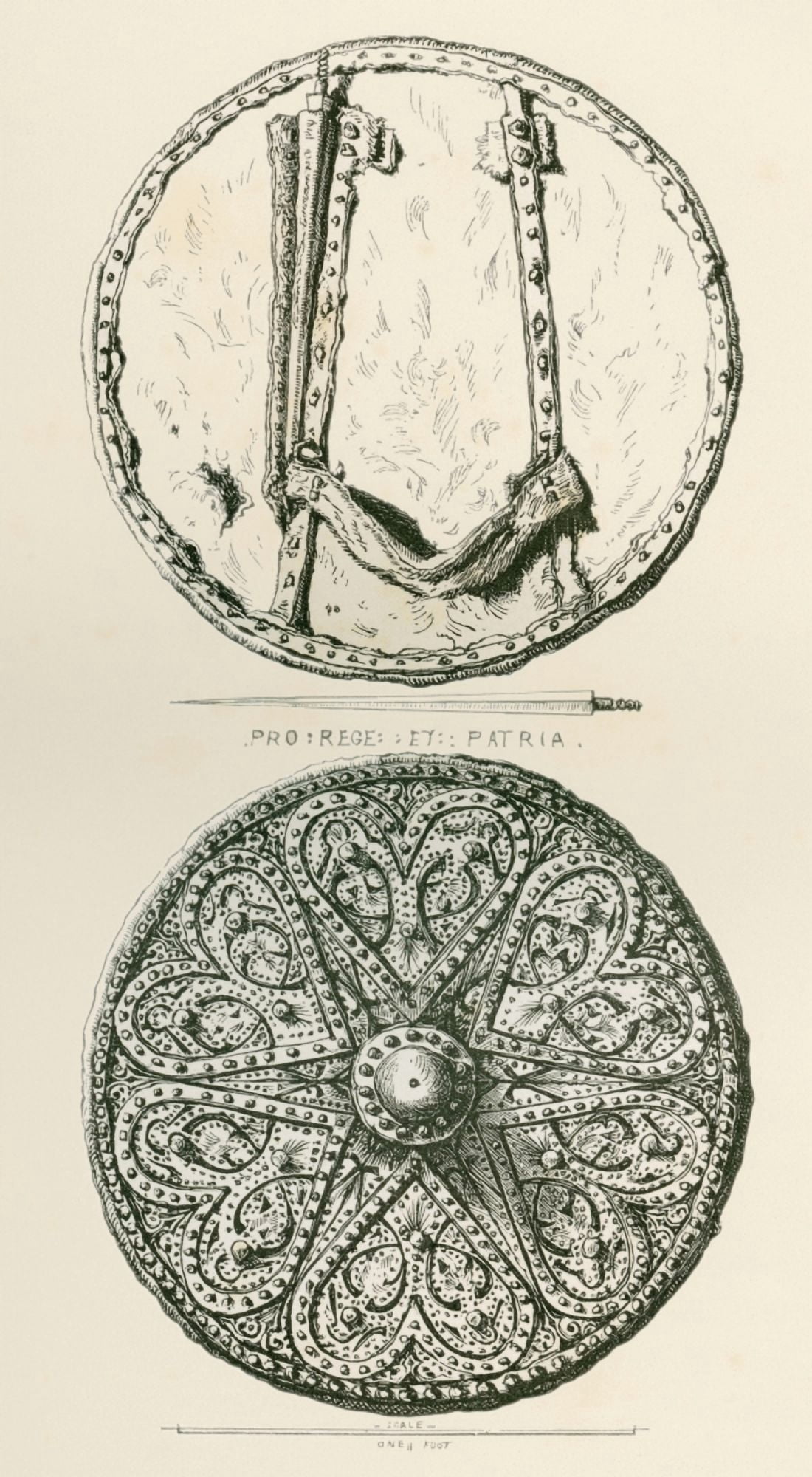 A Highland Target Or Targe With Spikes From The British Army Its Origins Progress And Equipment Published 1868 Canvas Art - Ken Welsh Design Pics (10 x 19)