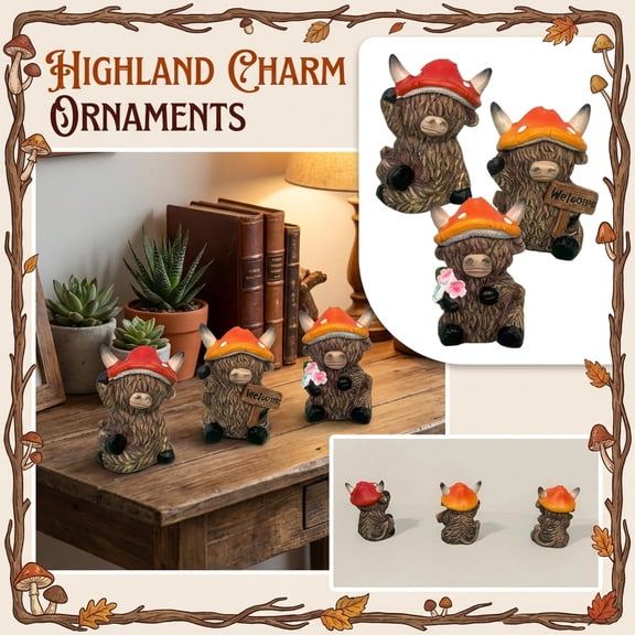 Highland Yak Desktop Decorative Ornament - Unique Animal-Themed Figurine Sculpture For Home Office Desk Accent - Gift For Yak Enthusiasts, Office Workers, Animal Figurine
