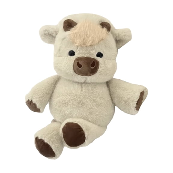 Highland cow plush toys - Soft plush material, running panda doll, piglet statue, a pillow that can relieve stress, soothe the soul, and help with sleep, as well as home decoration items Khaki