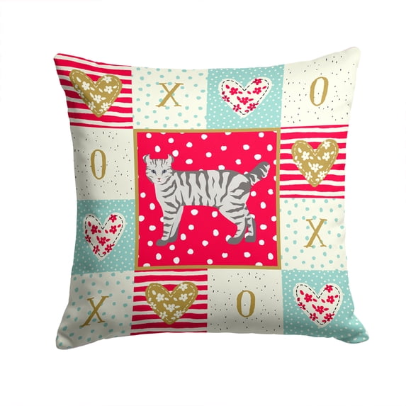 Highlander Lynx 2 Cat Love Fabric Decorative Pillow Red