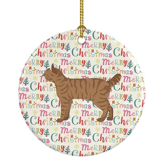 Highlander Lynx #1 Cat Christmas Ceramic Ornament 2.8 in x 2.8 in