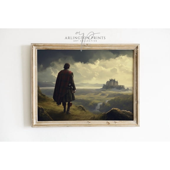 Highlander Wall Art Print With Scottish Kilt Outlander Inspired Decor