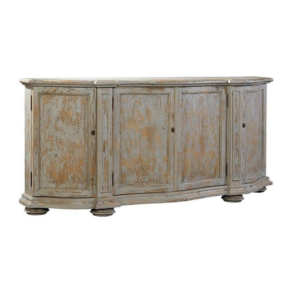 Highlands Blue Briquette 79-inch Curved Front Reclaimed Pine Sideboard