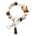 thumbnail image 1 of Highlands Cow Silicone Tassels Keyring Sturdy Silicone Beaded Wrist Lanyard with Highlands Cow Accent Keychain Pendant, 1 of 9