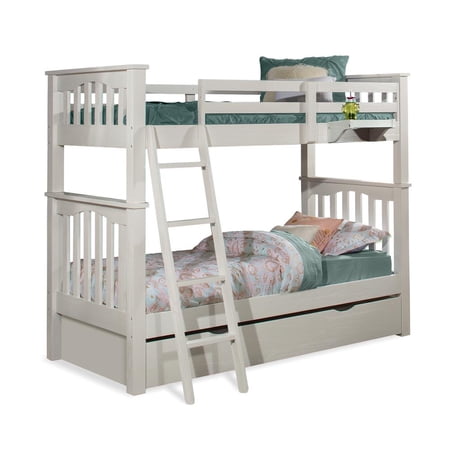 Highlands Harper Twin Over Twin Bunk Bed - White Finish