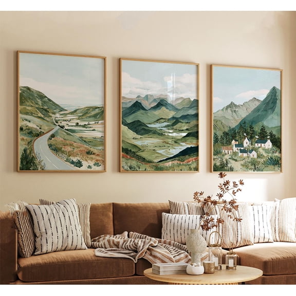Highlands Posters Vintage Scotland Landscape Wall Art Home Decor Office Wall Art Set 3