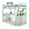 thumbnail image 1 of Highlands Twin Loft Bed with Desk and Chair in White, 1 of 5