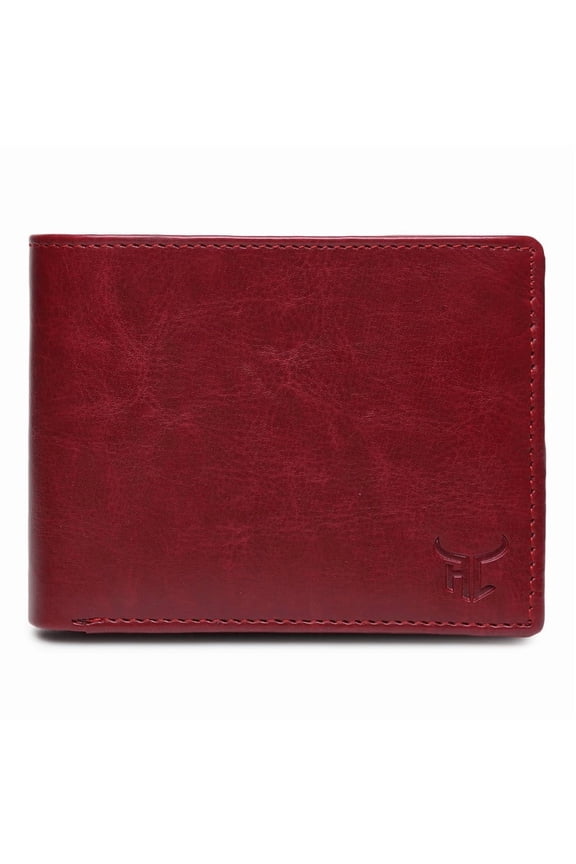 Maroon Artificial Leather Wallet for Men I Ultra Slim & Compact Wallet I 6 Credit Card Slots I 2 Currency