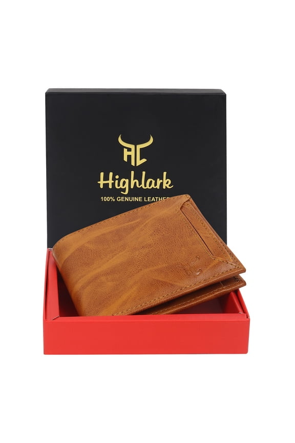 Tan Artificial Leather Wallet for Men I Ultra Slim & Compact Wallet I 6 Credit Card Slots I 2 Currency