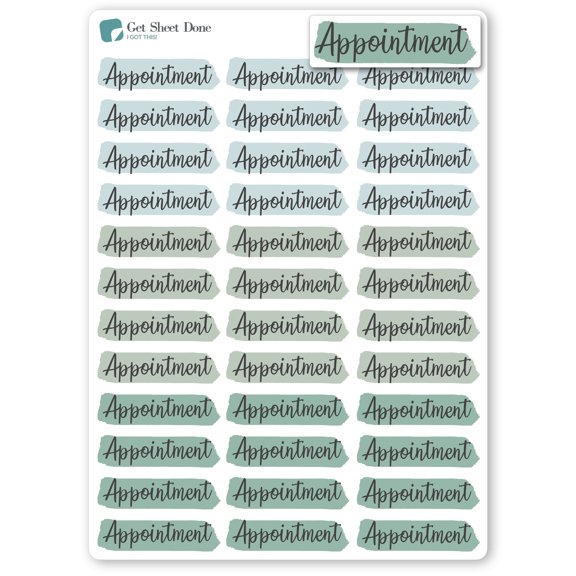 Highlight Appointment Planner Stickers / Appointments Reminder Stickers / Script Text / Work Stickers / Bullet Journaling / Bujo / Essential Productivity Stickers