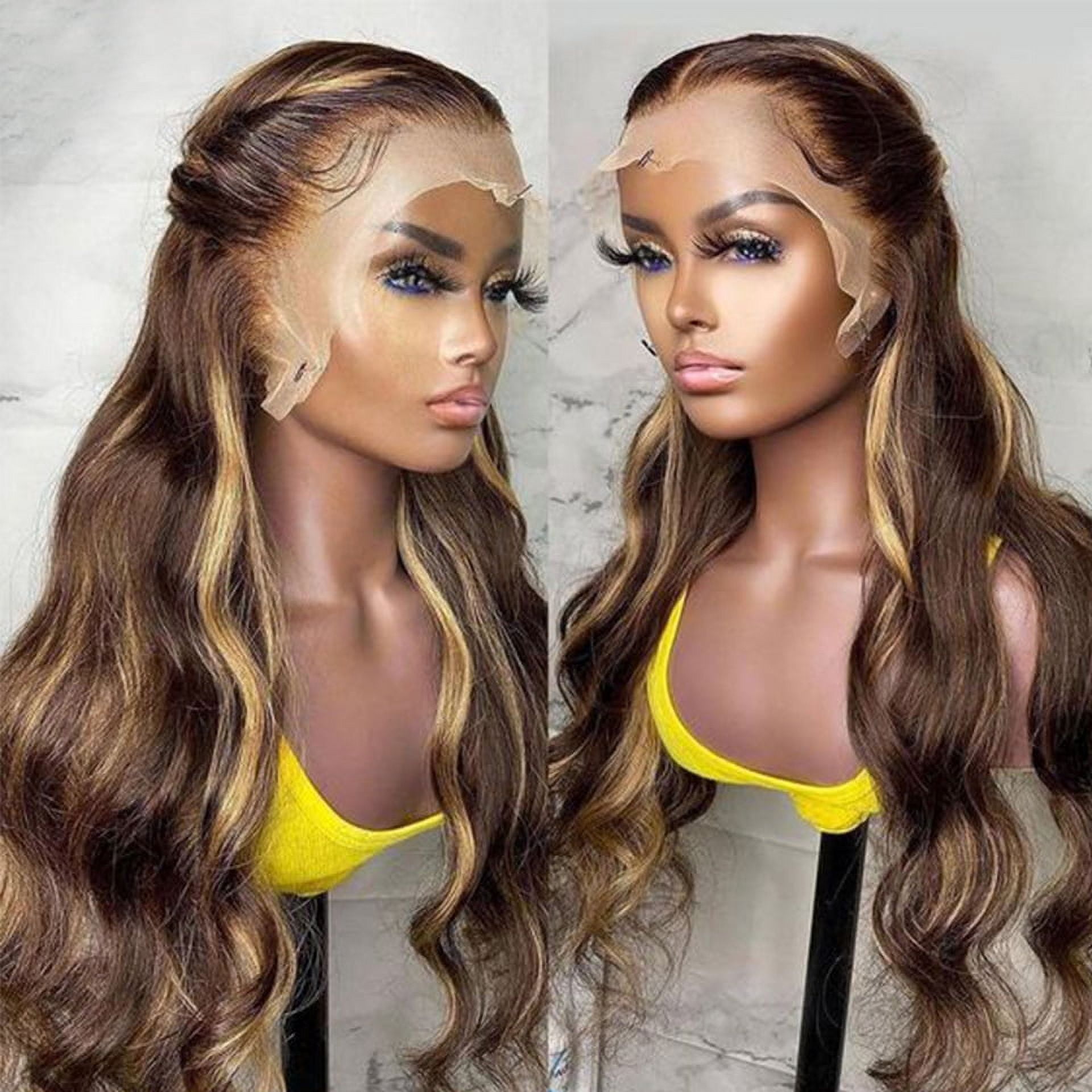 Highlight Body Wave Wigs 13X4 Lace Front Wig Wavy Human Hair Wig for Women P4/27 Highlight Lace Wigs 20 inch