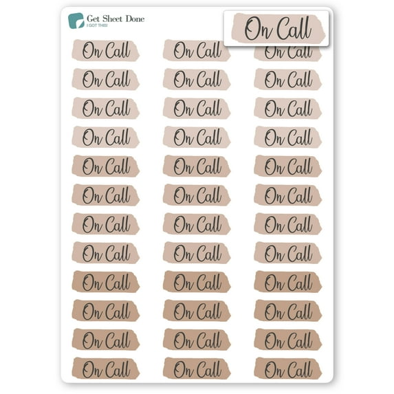 Highlight On Call Planner Stickers / Appointments Reminder Stickers/ DIY Calendar Stickers / Script Text / Work Stickers / Bullet Journaling / Bujo / Essential Productivity Stickers