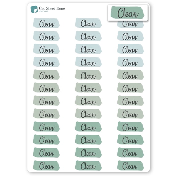 Highlight Clean Planner Stickers / Chore Reminder Stickers/ DIY Calendar Stickers / Script Text / Bullet Journaling / Bujo / Essential Productivity Stickers