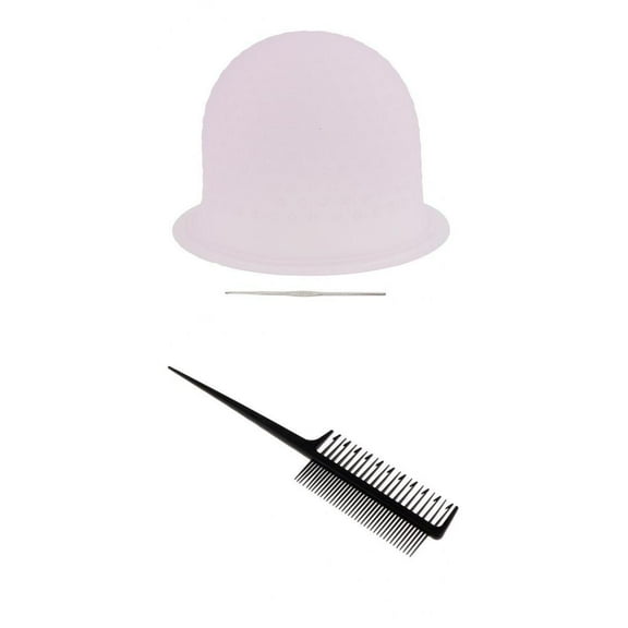 Highlight Hair Salon Hair Colouring Caps w/ Hooks & Weaving Comb Tool