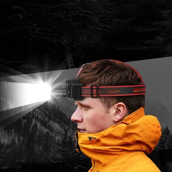 Highlight LED Headlamp, Rechargeable Waterproof Headlamp with 5 Lighting Modes, Suitable for Exploration and Camping.