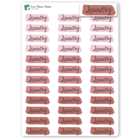 Highlight Laundry Planner Stickers / Chore Reminder Stickers/ DIY Calendar Stickers / Script Text / Bullet Journaling / Bujo / Essential Productivity Stickers