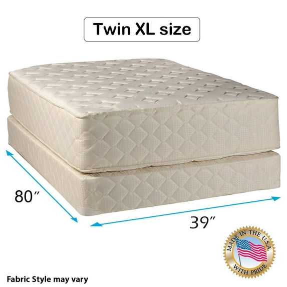 Highlight Luxury Firm Twin XL Size (39"x80"x14") Mattress & Box Spring Set - Fully Assembled - Spinal Back Support, Innerspring Coils, Premium edge guards, Longlasting Comfort - By Dream Solutions USA