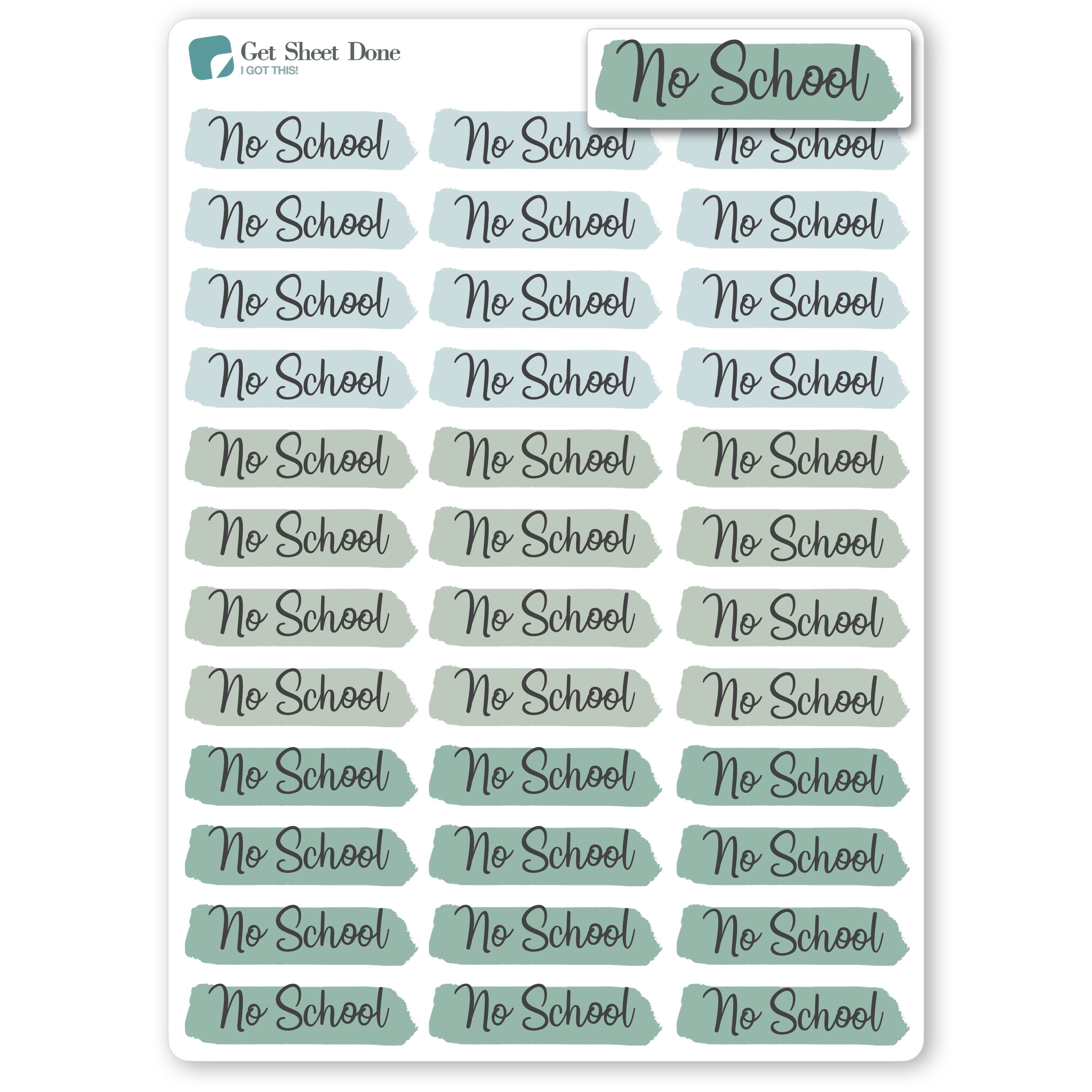 Highlight No School Planner Stickers / Script Text / School Student ...