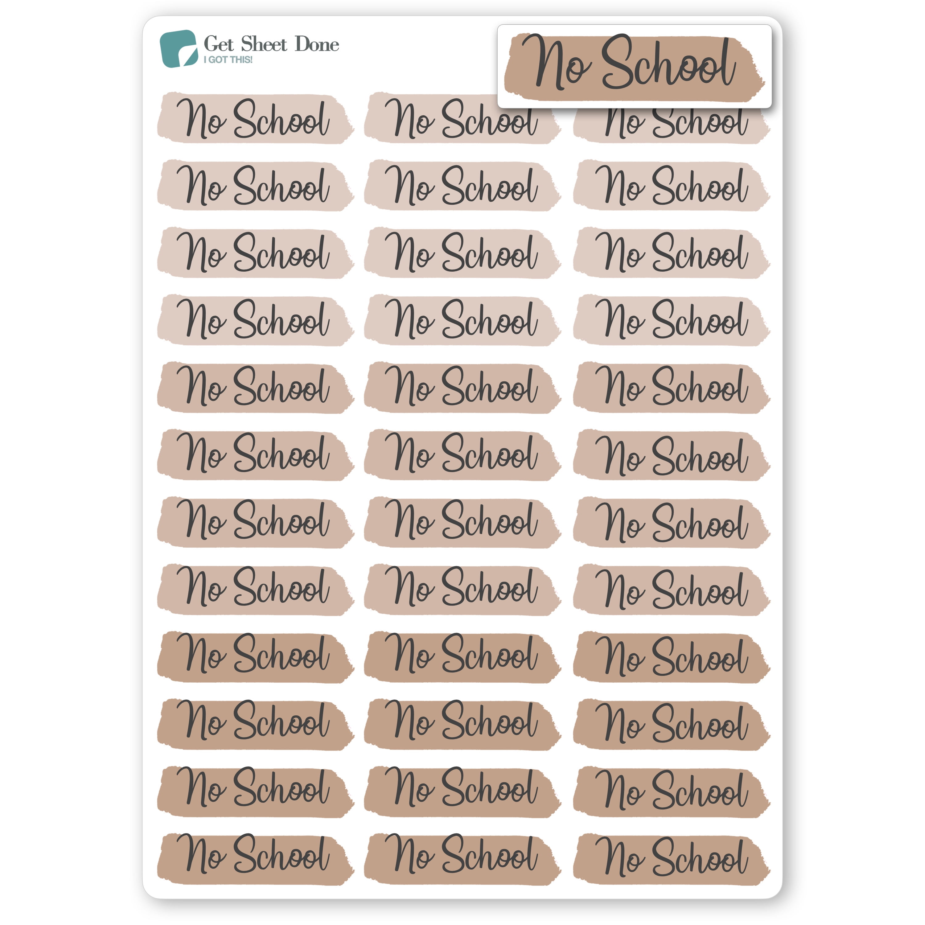 54 Fun "No School" Planner Stickers - 1/2" Matte Vinyl Student Teacher Journal Stickers