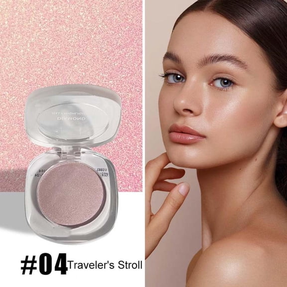 Highlighter Makeup,Blush Palette,2025 New Baked Highlighting Blush,Soft Pinch Glitter Powder Blush, Natural Finish - Buildable Color, Long Last Natural Complexion,Highlight(D)