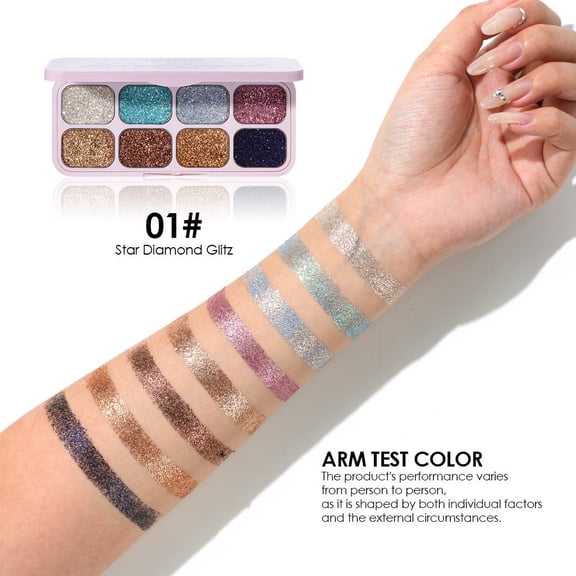 Highlighter Powder Diamond Shimmer Face Highlighter Eyeshadow Palette Multi-Use Luminous Holographic Glow Buildable Pigment 19.5g