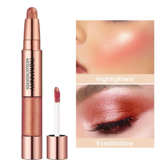 Highlighter Stick, Liquid Eyeshadow, Multi-Purpose Cream and Liquid Eye Makeup Set, Waterproof Sweat Resistant Smudge Proof Easy Blend Contouring Face Cosmetic Tool