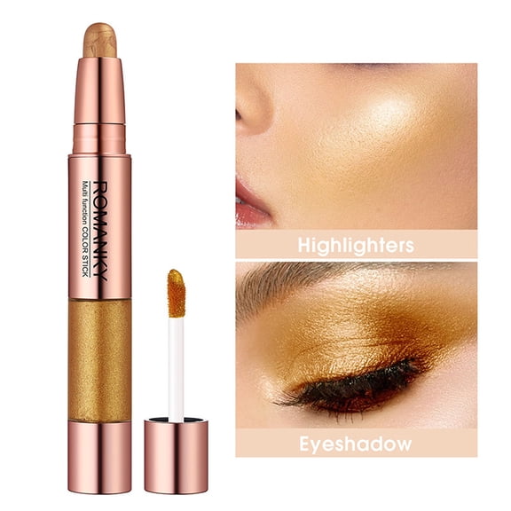 Highlighter Stick, Liquid Eyeshadow, Multi-Purpose Cream and Liquid Eye Makeup Set, Waterproof Sweat Resistant Smudge Proof Easy Blend Contouring Face Cosmetic Tool