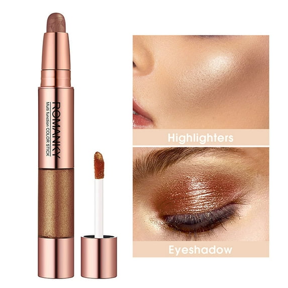 Highlighter Stick, Liquid Eyeshadow, Multi-Purpose Cream and Liquid Eye Makeup Set, Waterproof Sweat Resistant Smudge Proof Easy Blend Contouring Face Cosmetic Tool