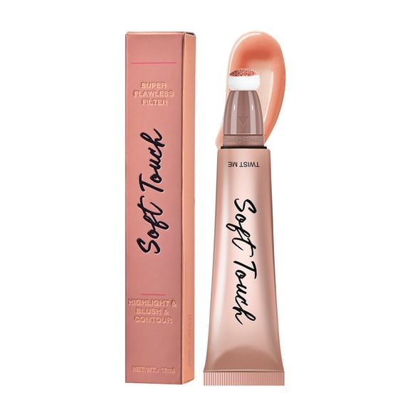 Highlighter Stick Liquid Highlighter Wand Buildable Luminous Glow Dewy Finish Waterproof Long Lasting Cheekbones Brow Bone Makeup 12ml Portable
