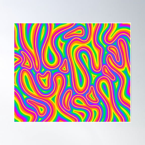 Highlighter Swirl Poster Wall Art, Modern Wall Decor, 12x18 UNFRAMED