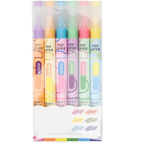 Highlighter, Tyeign 6Pcs Highlighters Chisel And Tip Highlighters Highlighters Assorted Colors Creative Color Changing Markers for Bullet Journaling Coloring Christmas Gifts Green