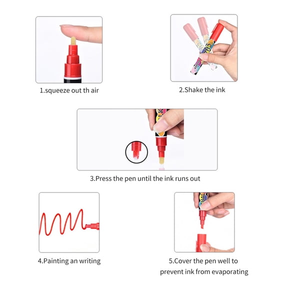 Highlighter set,Non Toxic Quick And Chisel Marker Pen Marker 8 Colors 6mm 8 Colors 6mm Liquid Pen Marker Quick Windows Mirrors 6mm Round Marker 8 Colors Windows Mirrors Office Me Wyan