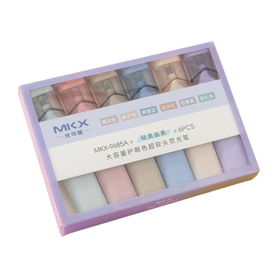 Highlighters, Chisel Tip Marker Pens, Assorted Highlighter, Quick Dry, No Bleed, Water Based with Large Ink Reservoir for Books Office Supplies (6 Colors Sweet Series)