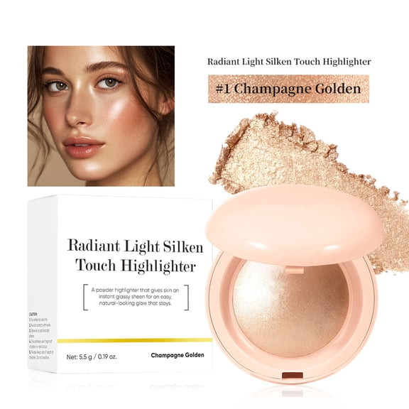 Highlighting Blush, Baked Blush, Soft Pinch Glitter Powder Blush, Natural Finish Buildable Color, Long Lasting Creamy Blendable Texture, Compact Travel Friendly Packaging