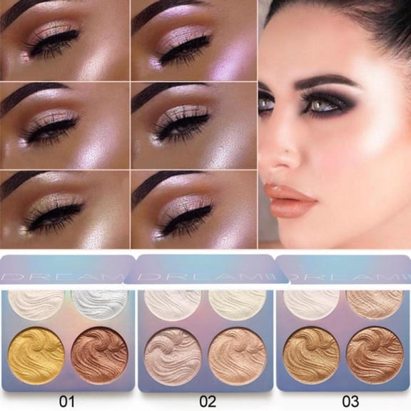Highlighting Powder, Golden Flower Crown, Long-Lasting Shiny Brighten Skin Color Luminous Face Contour Powder