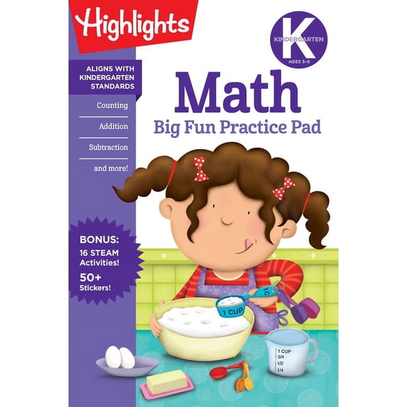 Highlights Big Fun Practice Pads Kindergarten Math Big Fun Practice Pad, (Paperback)